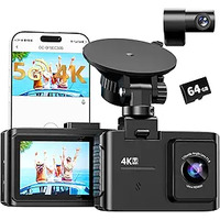 WANLIPO 4K Dual Channel Front & Rear Dash Cam w/ 64GB SD Card