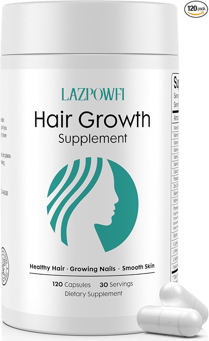 Hair Growth Products, Biotin 10000mcg, 30-in-1 with Vitamin A, B3, C, D, E, Calcium, Hair Growth Supplement, Supports Hair & Nails Natural Growth Vitamins, for Women & Men – 30 Servings