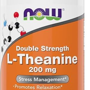 NOW Foods Supplements, L-Theanine 200 mg with Inositol, Stress Management*, 120 Veg Capsules